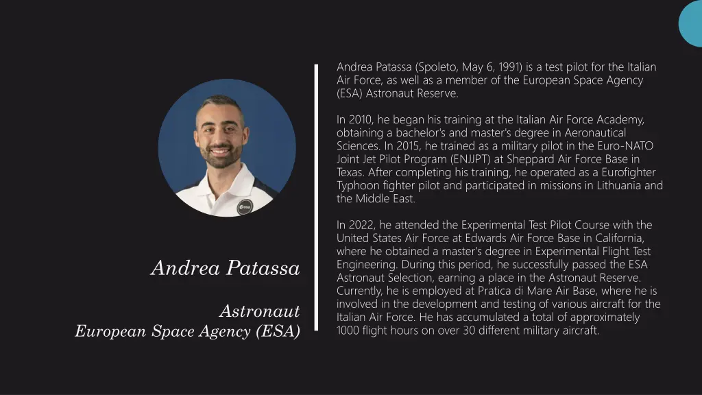 andrea patassa spoleto may 6 1991 is a test pilot