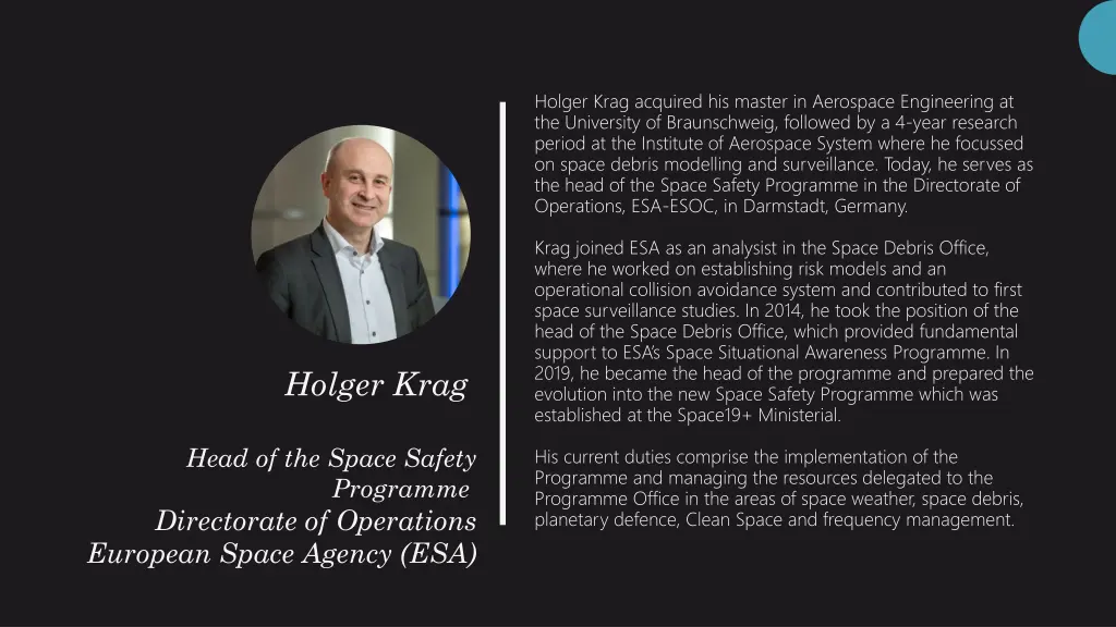 holger krag acquired his master in aerospace