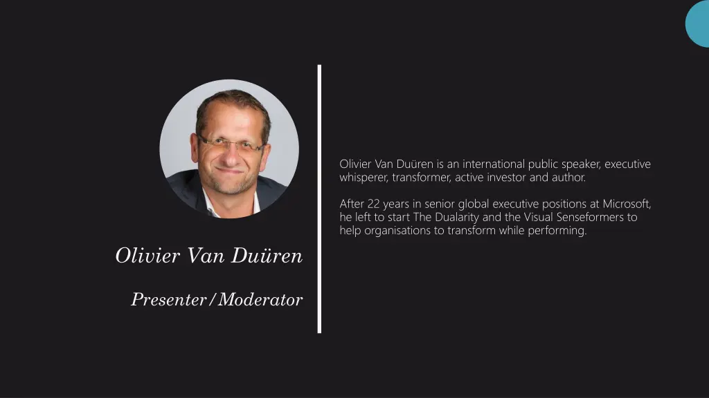 olivier van du ren is an international public