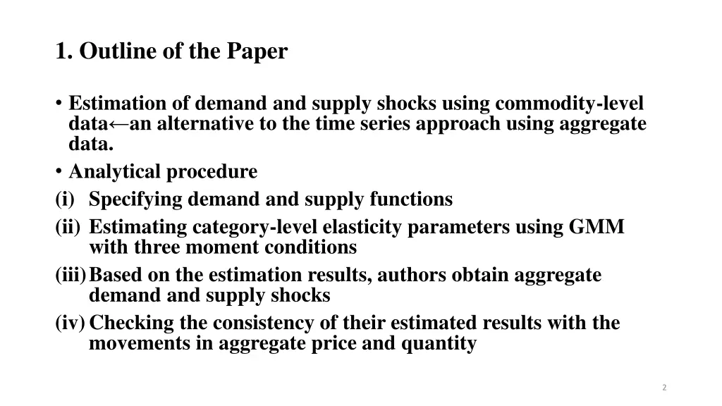 1 outline of the paper