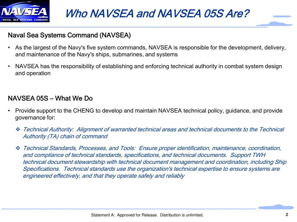 who navsea and navsea 05s are who navsea