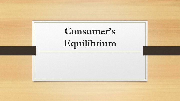 consumer s equilibrium