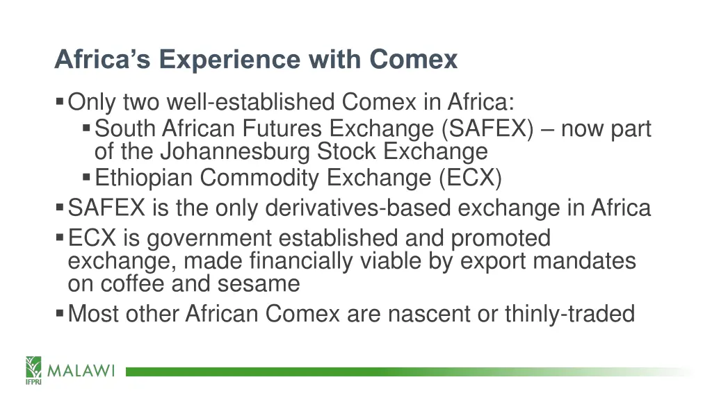 africa s experience with comex