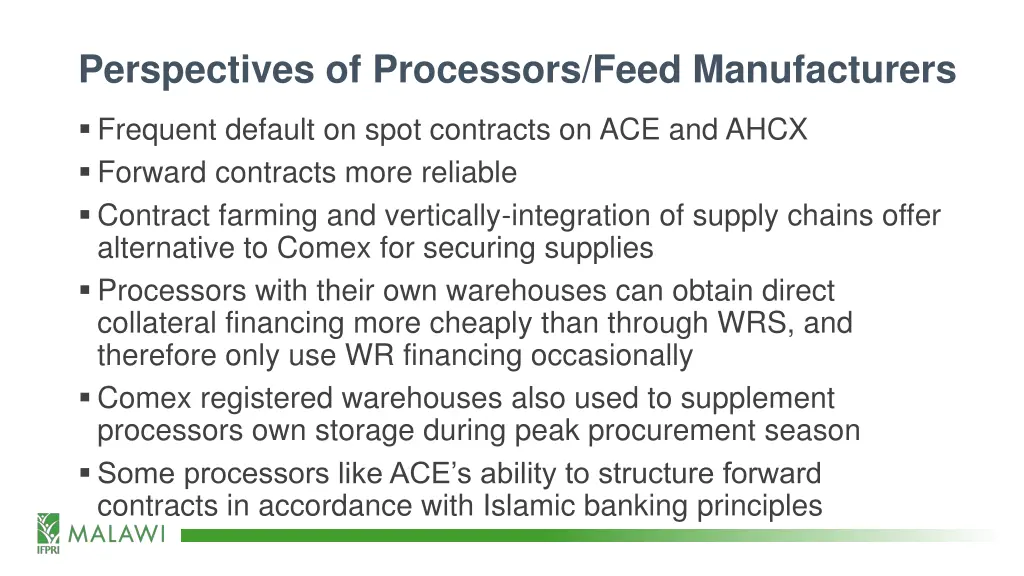 perspectives of processors feed manufacturers