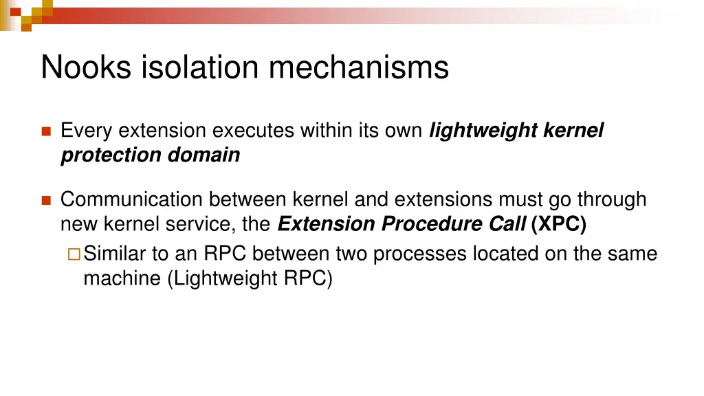 nooks isolation mechanisms