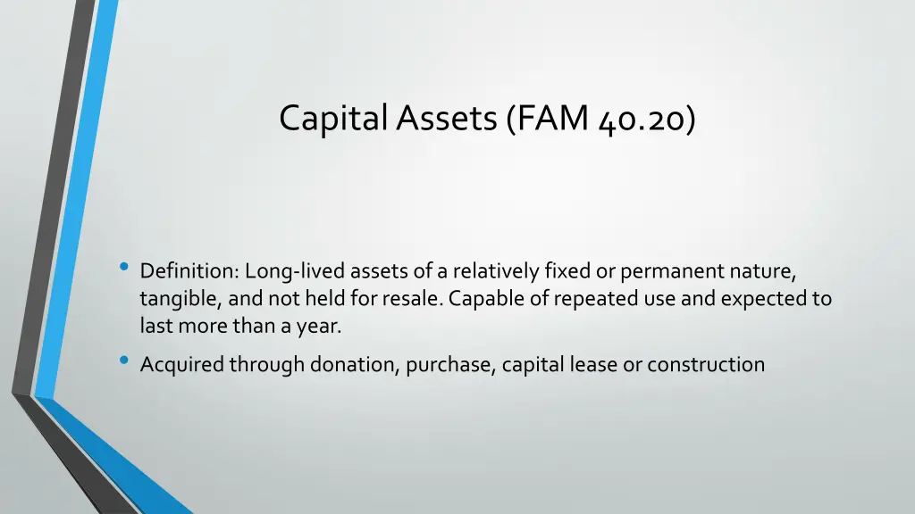 capital assets fam 40 20