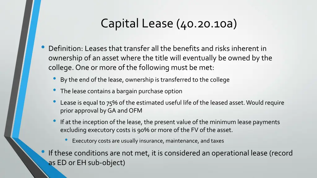 capital lease 40 20 10a