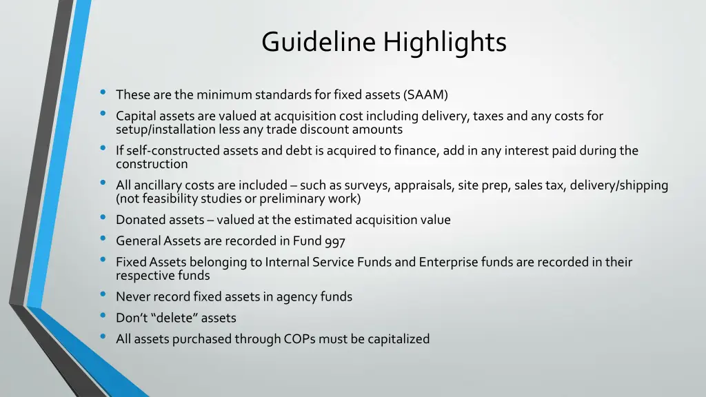 guideline highlights