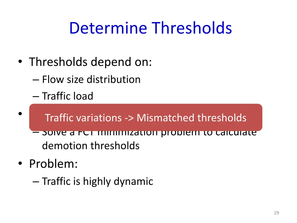 determine thresholds