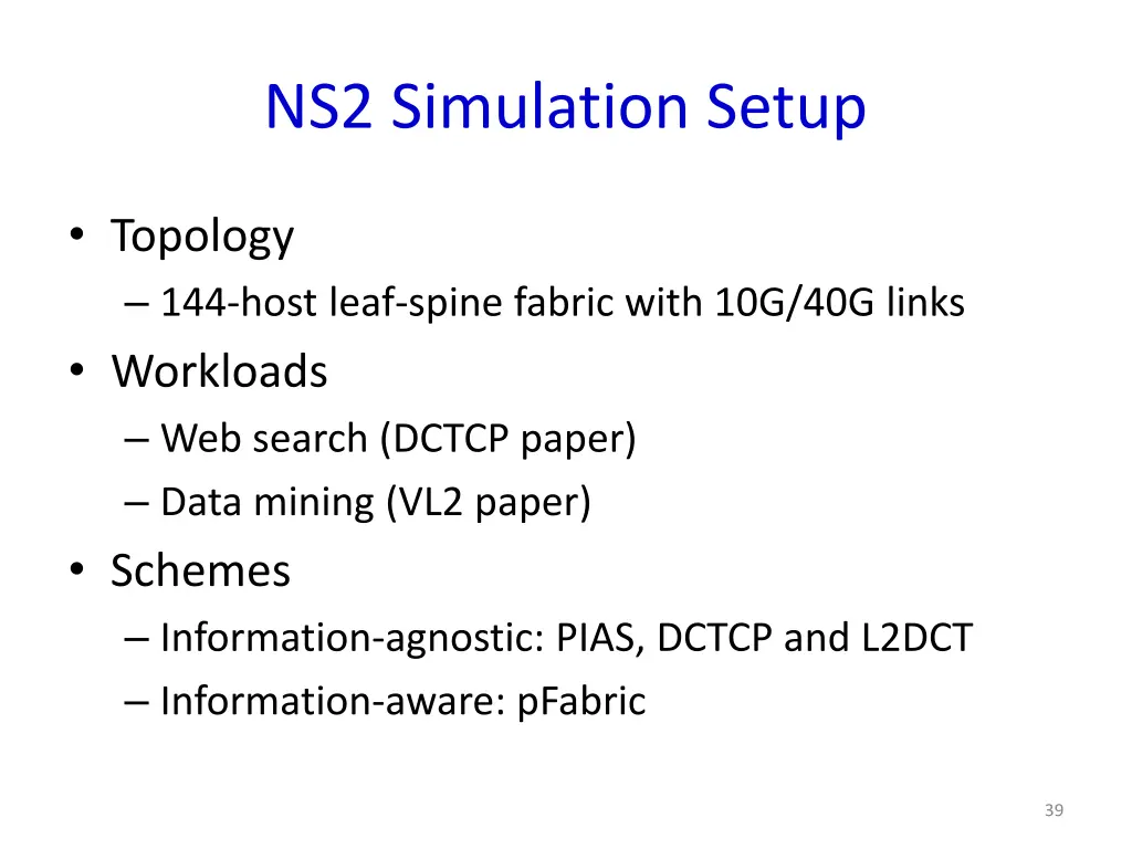 ns2 simulation setup