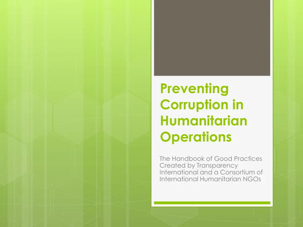 preventing corruption in humanitarian operations