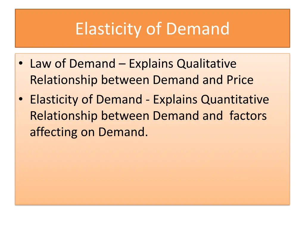 elasticity of demand