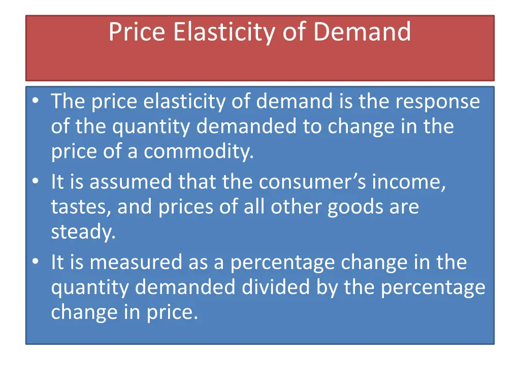 price elasticity of demand