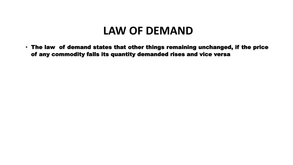 law of demand