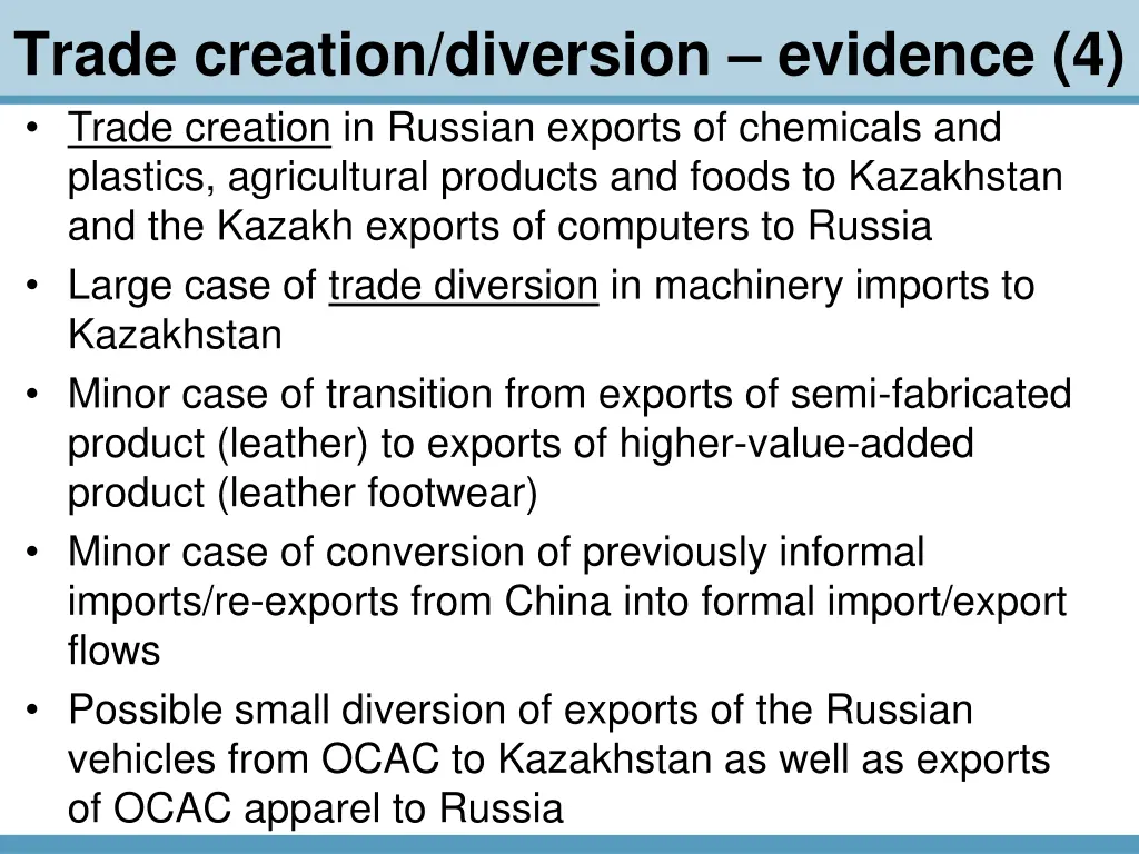 trade creation diversion evidence 4 trade