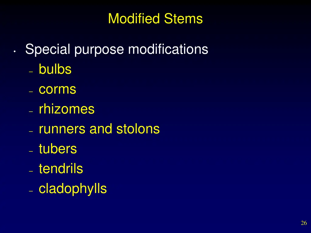 modified stems