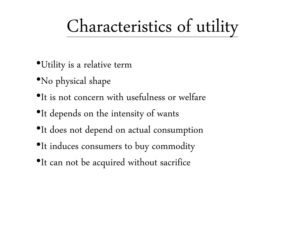 characteristics of utility