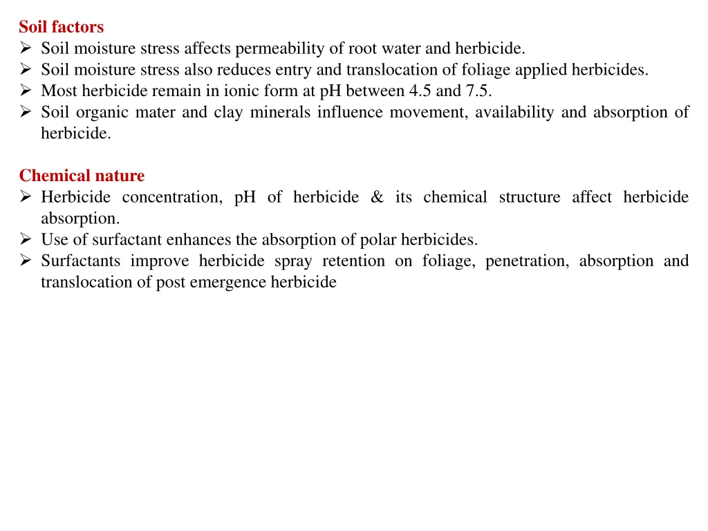 soil factors soil moisture stress affects