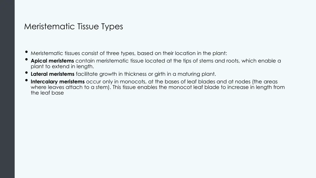 meristematic tissue types