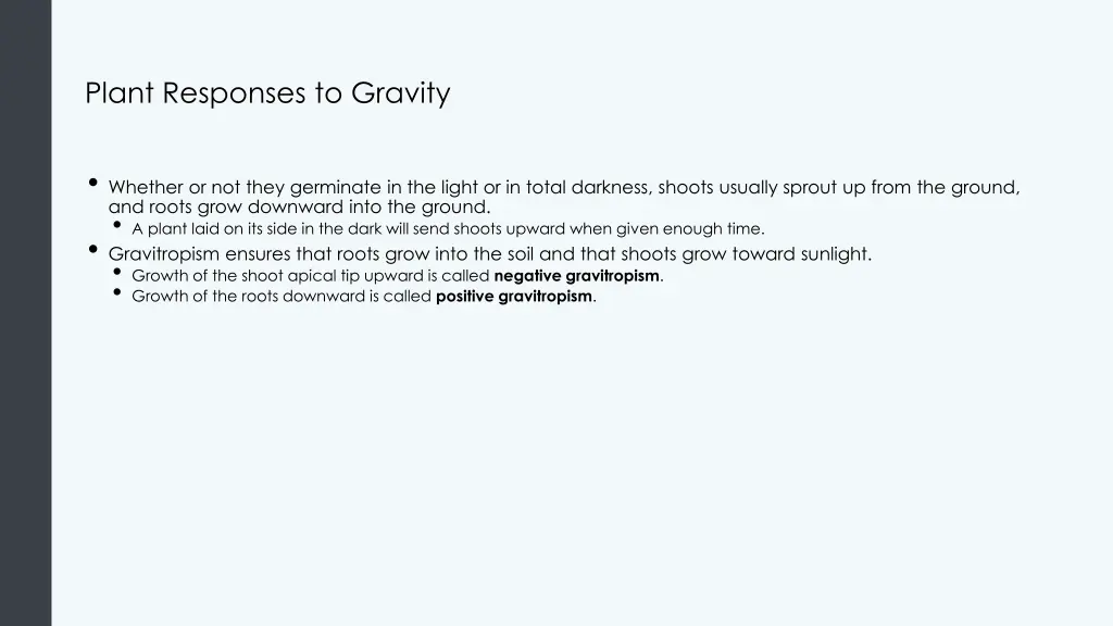 plant responses to gravity