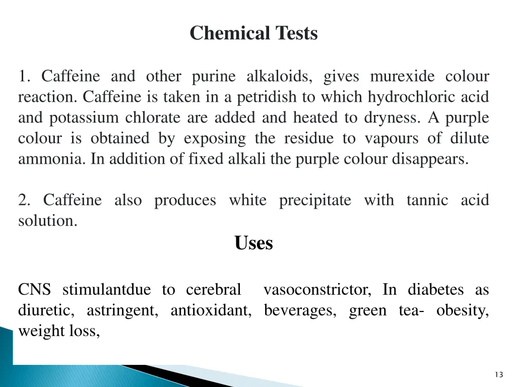 chemical tests