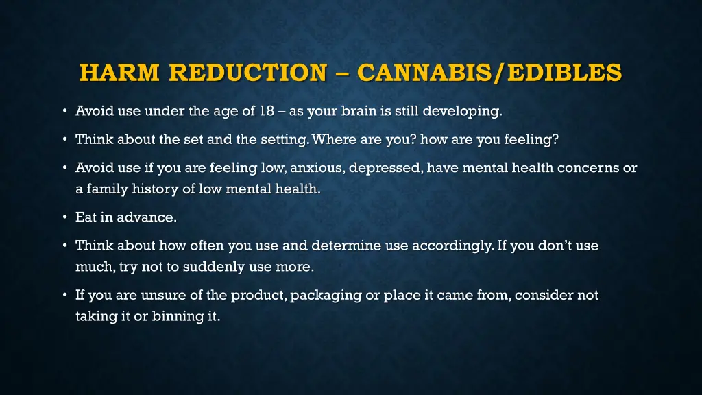 harm reduction cannabis edibles