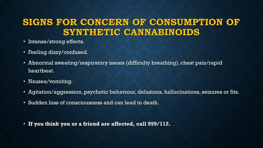 signs for concern of consumption of synthetic