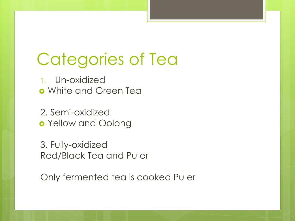 categories of tea