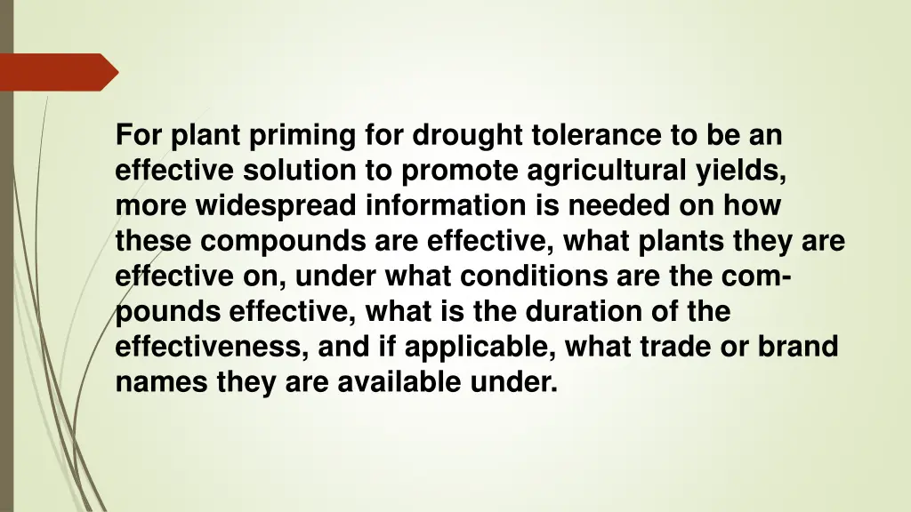 for plant priming for drought tolerance