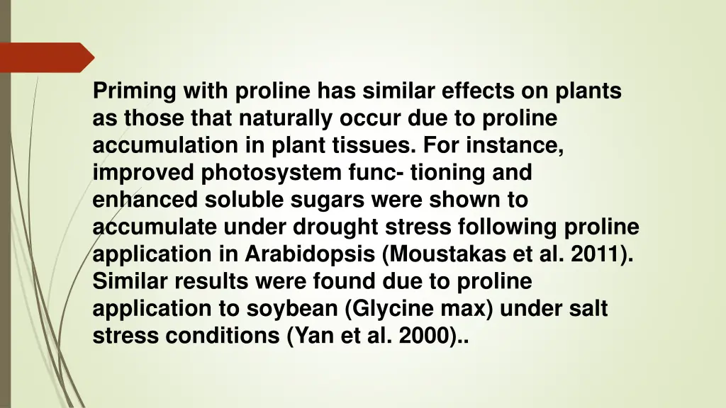 priming with proline has similar effects