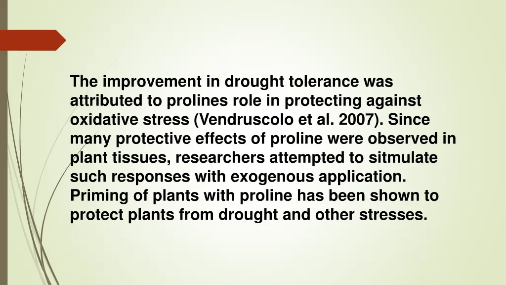 the improvement in drought tolerance