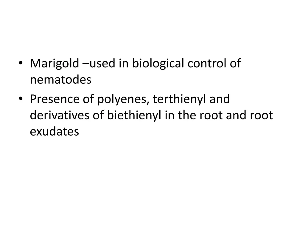 marigold used in biological control of nematodes