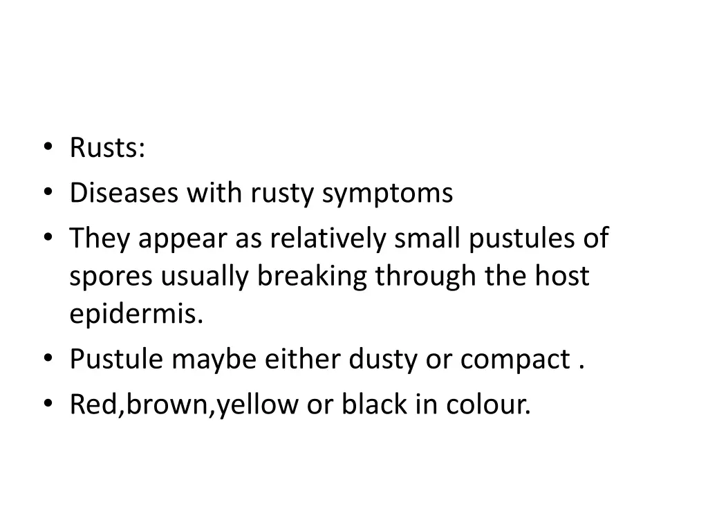 rusts diseases with rusty symptoms they appear