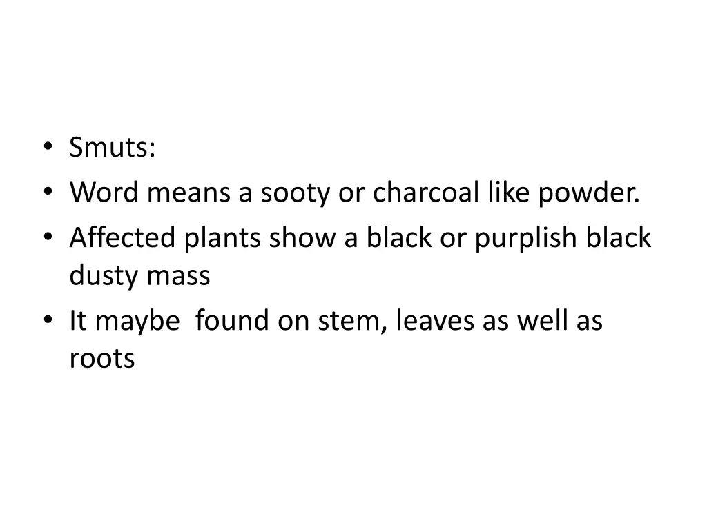 smuts word means a sooty or charcoal like powder