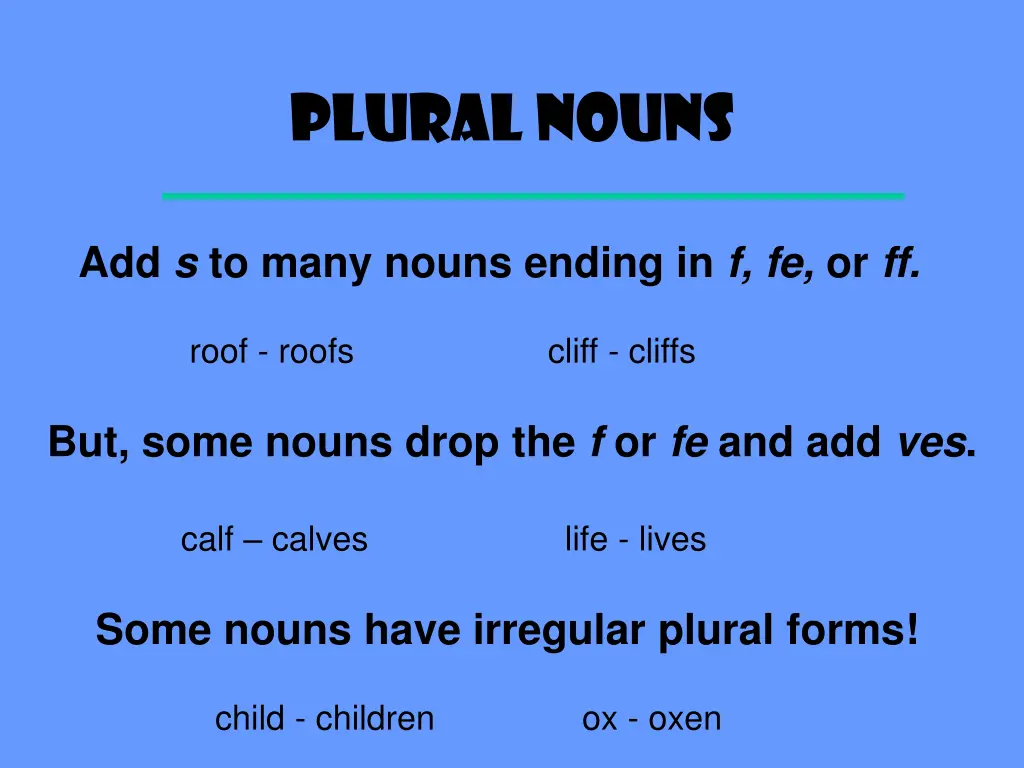 plural nouns 7