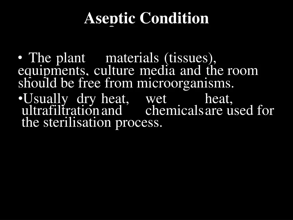 aseptic condition