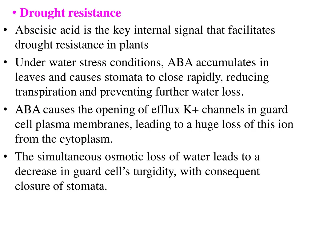 drought resistance abscisic acid