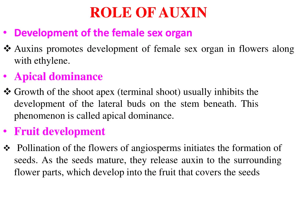 role ofauxin