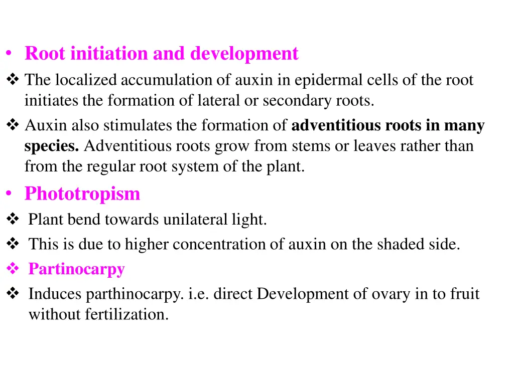 root initiation and development the localized