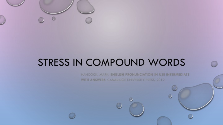 stress in compound words