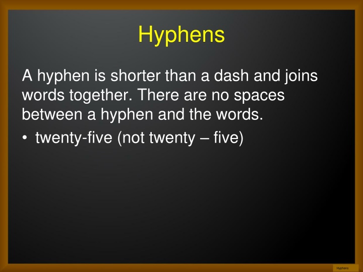 hyphens