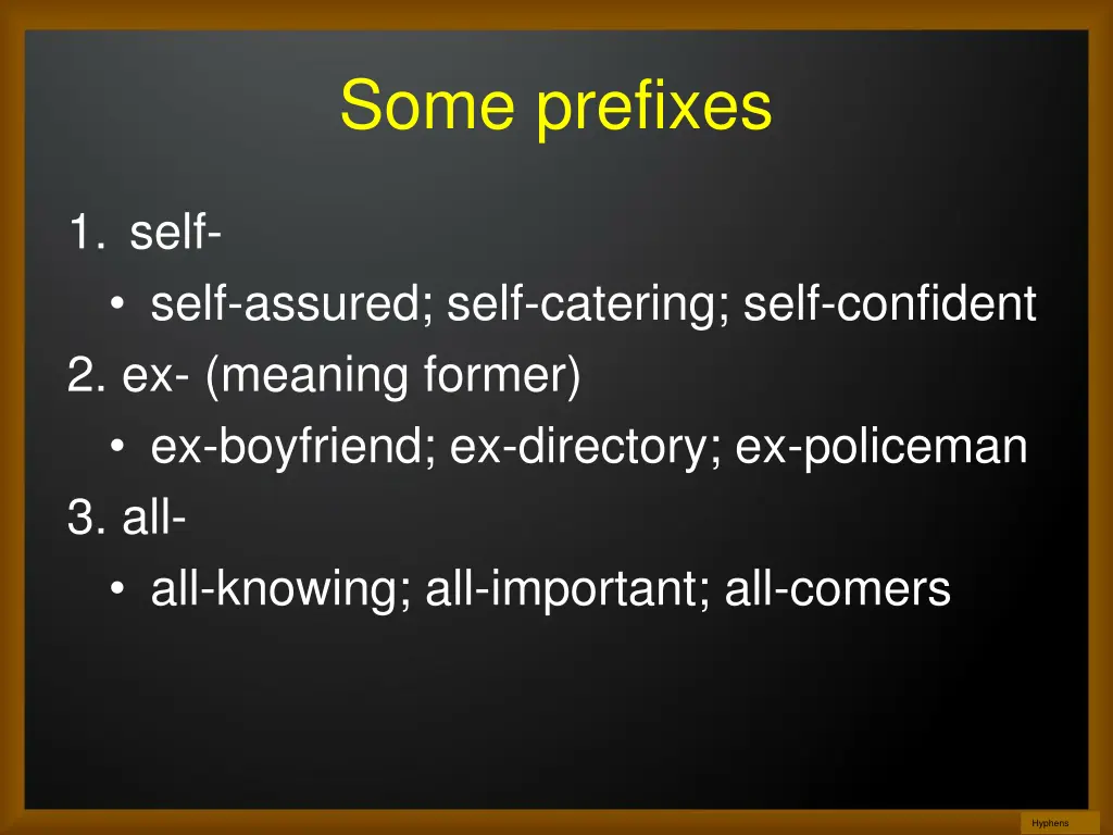 some prefixes