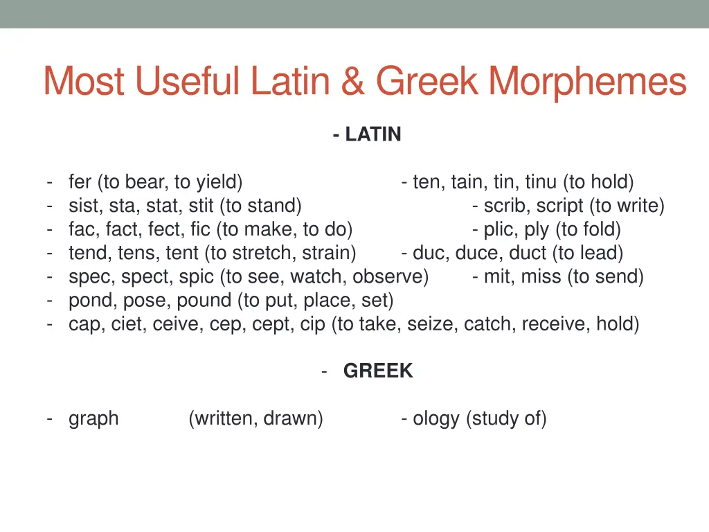 most useful latin greek morphemes