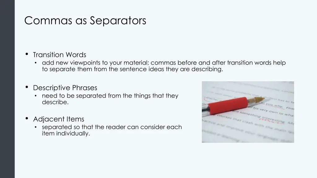 commas as separators