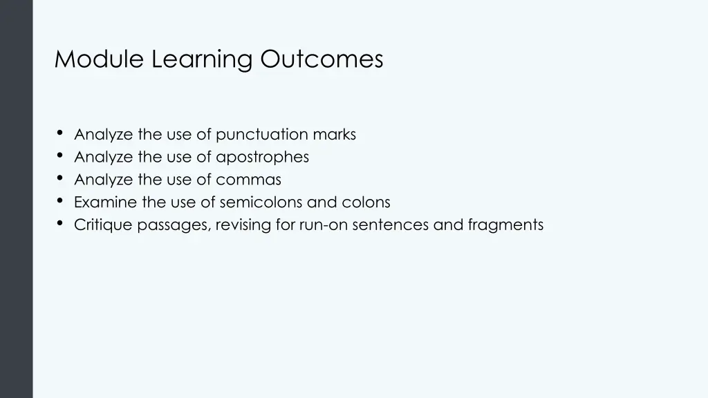 module learning outcomes