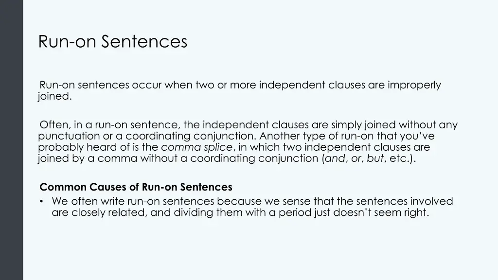 run on sentences