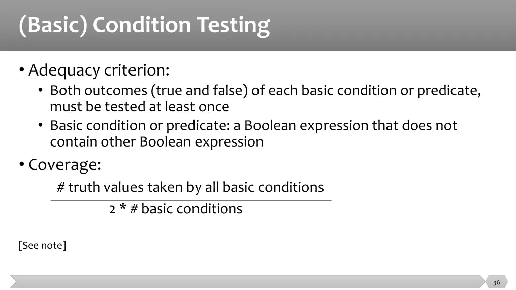 basic condition testing