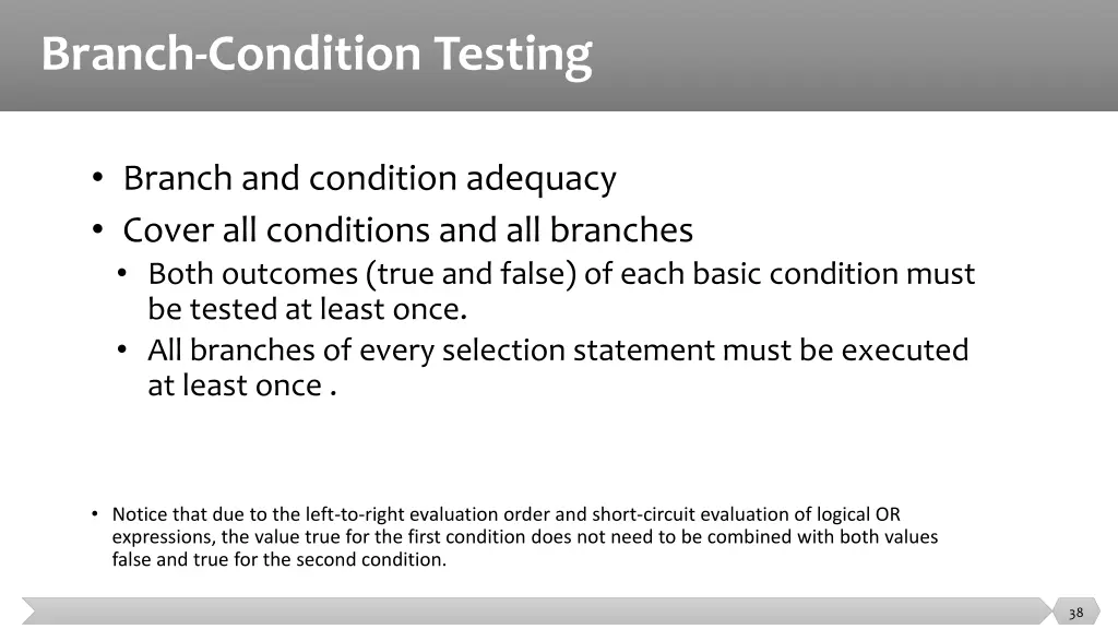 branch condition testing