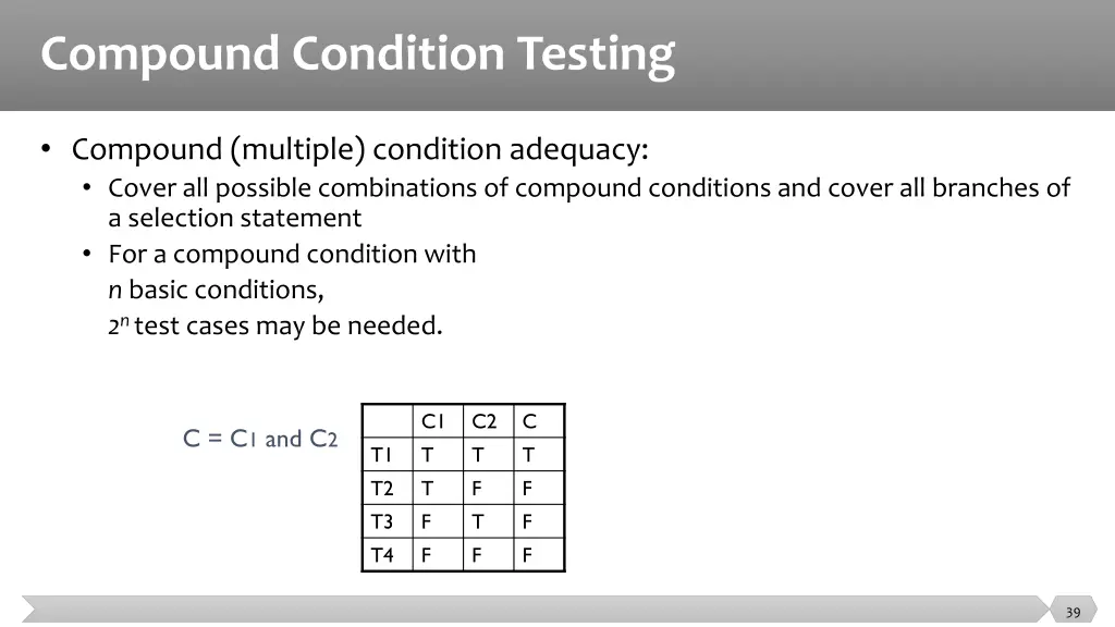 compound condition testing