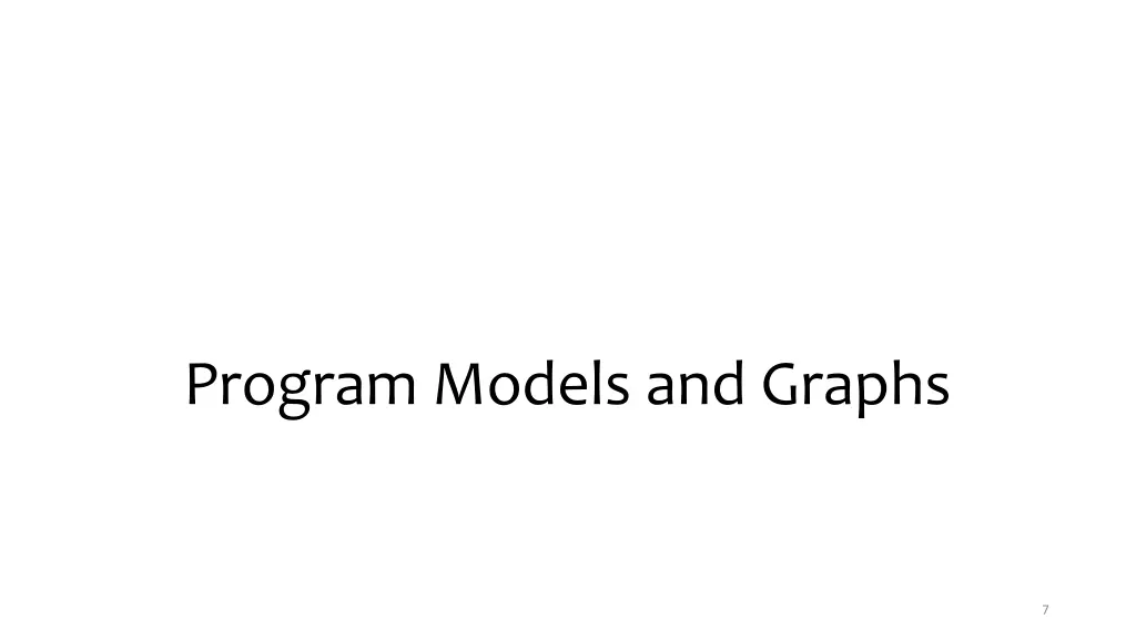 program models and graphs